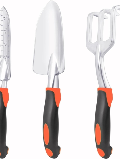 Garden Tools Set, 3 Pack Heavy Duty Gardening Tools Set Include Garden Shovel 1